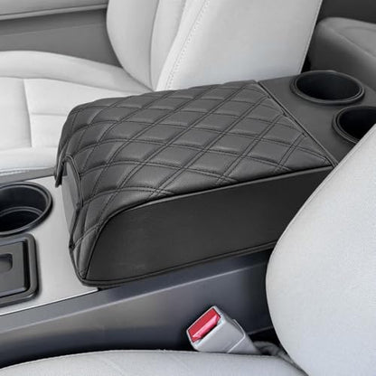 KBH Center Console Armrest Cover for F150 2004-2014, Lincoln Mark LT 2006-2008, Ford Expedition 2007-2017, Arm Rest Lid Cushion, Anti-Scratch, Black (Fits Bucket Seat Console Only) - size: Bucket Seat, 04-14 F150, Black