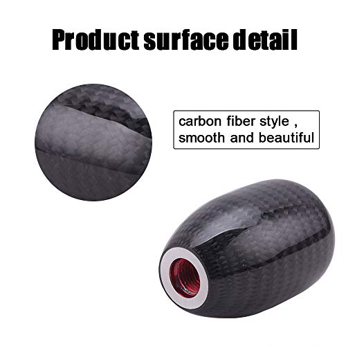 muge racing Universal Carbon Fiber Shift Knob Automatic/Manual Gear Shift Knob for Most Vehicles with 3 Adapters - style: Carbon Fiber-Short