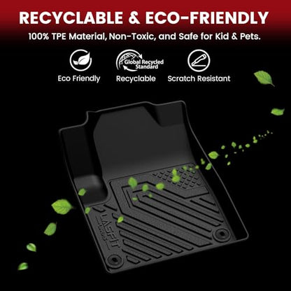 LASFIT Floor Mats for Jeep Cherokee 2015-2018 (Not Fit with Raised Dead Pedal) All Weather TPE Custom Fit Seatback Cargo Mat Car Mats Floor Liners Cargo Liner Black - style: Cherokee 15-23