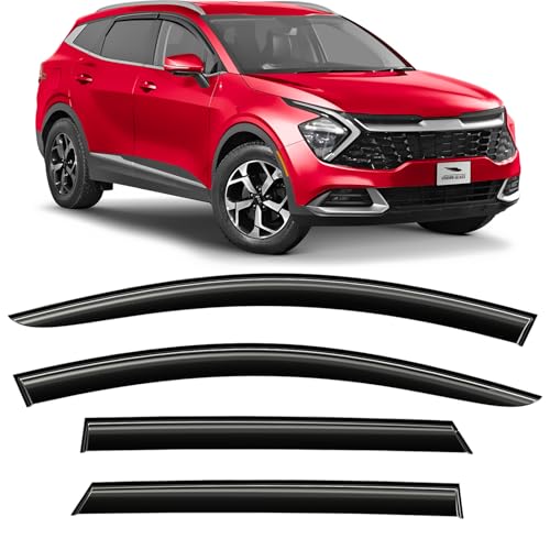 Voron Glass Tape-on Extra Durable Rain Guards for Kia Sportage 2023-2026, Window Deflectors, Vent Window Visors, 4 Pieces - 100810 - color: For Sportage 23-26