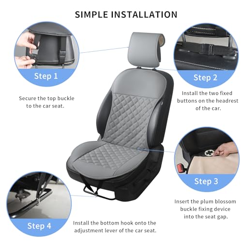 2pcs Car Seat Covers,Leather Water Proof Material No Slip Soft Car Seat Protector Side not Wrapped,for Car with Airbags,Seat Covers Universal for Most Automotive,Suvs,Vans,Trucks (Grey) - color: Grey