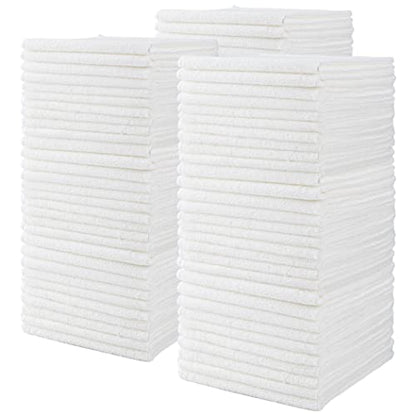 CARTMAN 14 x 14 Inch, 90 Pack, 280GSM Microfiber Cleaning Cloths, Non-Abrasive, Reusable and Washable, All Purpose Cleaning Towels for Household, Car Washing, Drying & Auto Detailing, White - size: 14"x14" 90pk white