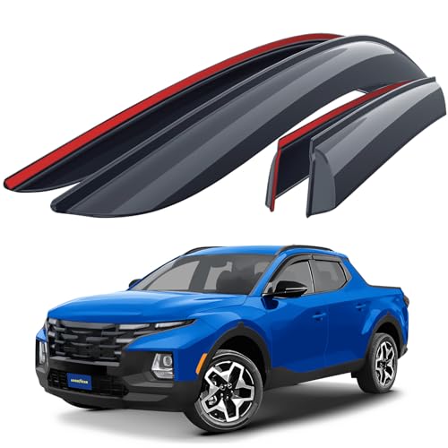 Goodyear Shatterproof Window Deflectors for Hyundai Santa Cruz 2022-2026, Tape-on Rain Guards, Window Visors, Vent Deflector Visor, Car Accessories, 4 pcs. - GY008709 - color: For Santa Cruz 22-26