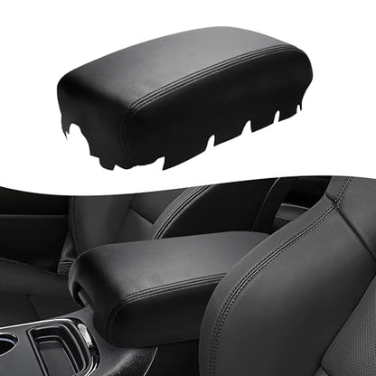KBH Center Console Armrest Cover Replacement for Dodge Durango & Jeep Grand Cherokee 2011-2020, Middle Console Arm Rest Lid Upholstery, Vinyl Leather, Anti-Scratch, Black (Leather Part Only) - color: Black, size: Grand Cherokee & Dodge Durango 2011-2020