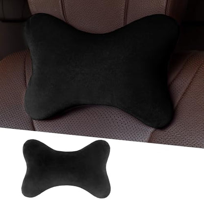 Car Headrest Pillow, Soft Comfortable Memory Foam Automotive Neck Pillow Cushion for Neck Pain Pressure Relief, Universal Fit (Black) - color: Black