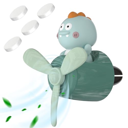 Pilot Car Air Freshener, Cute Dino Car Vent Clip Air Freshener with 4 Fragrant Tablets Automotive Air Outlet Fan Diffuser, Automotive Interiors Vent Decoration (Pilot Dino) - color: Pilot Dino
