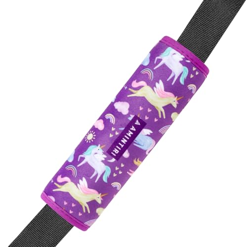 Amintiri Seat Strap Shoulder Pads for Kids, Seat Belt Cover for Children, Soft Furry Seat Belt Cushion for Travel, Cartoon Car Seat Belt Pad Cover for Boys and Girls. - color: Unicorn World