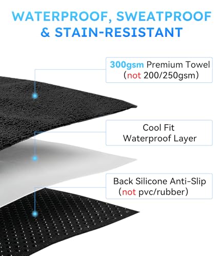 Car Seat Towel | Premium Microfiber Towel Seat Covers for Cars - Universal Fit & Waterproof | Sweatproof & Machine Washable Non-Slip Car Seat Towel Cover After Gym, Beach, Yoga (Black, 2 Pack) - size: 2 Pack