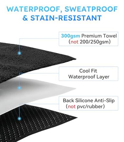 Car Seat Towel | Premium Microfiber Towel Seat Covers for Cars - Universal Fit & Waterproof | Sweatproof & Machine Washable Non-Slip Car Seat Towel Cover After Gym, Beach, Yoga (Black, 2 Pack) - size: 2 Pack