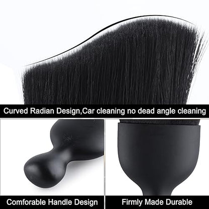 GaRhomxy Car Detailing Brushes, Car Interior Dust Sweeping Soft Brush, Soft Bristles Brush Cleaning Tool for Automotive Dashboard, Air Conditioner Vents, Computer, Scratch Free(Black) - color: Black