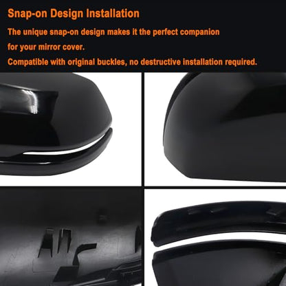 Left Driver Side Replacement Mirror Cover Compatible with 2017-2022 Honda CR-V CRV,2016-2022 Honda HRV HR-V Exterior Door Side Rearview Mirror Cap Cover With Turn Signal Light （Glossy Black） - size: Left Black