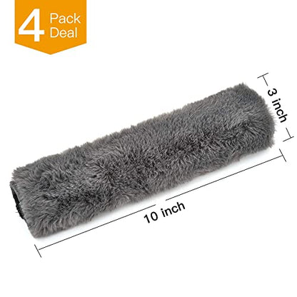 4Pack Seatbelt Covers for Kids,Seat Belt Cushion Cover,Infant Baby Car Seat Neck Shoulder Strap Pads,Soft Newborn Carseat Stroller Straps Covers Accessories(Grey) - color: Grey