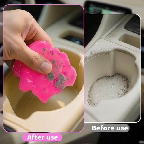 ASFSKY Car Cleaning Gel (Fruit aroma) Cleaning Putty Universal Dust Cleaning Car Interior Cleaner Keyboard Dust Remover Car Slime Gifts for Men Women girl（4 pack） - color: Multi-fruit