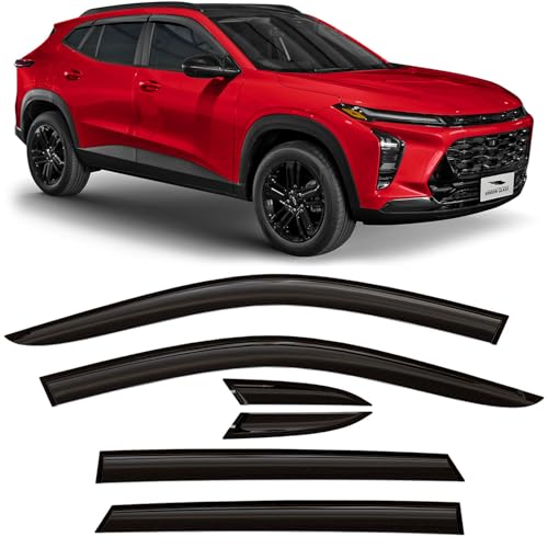 Voron Glass Tape-on Extra Durable Rain Guards for Chevrolet (Chevy) Trax 2024-2026, Window Deflectors, Vent Window Visors, 6 Pieces - 100907