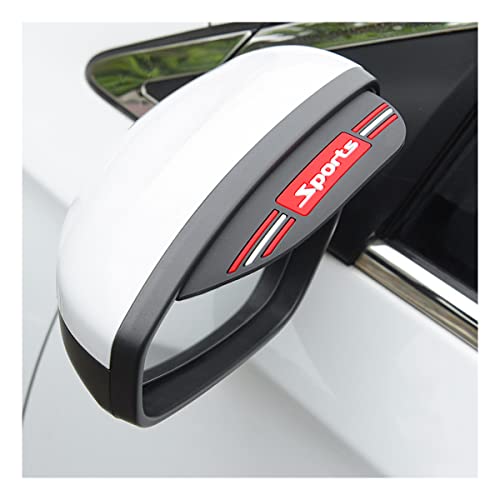 Blilo 2PCS Car Rear View Mirror Rain Eyebrows, Sports Auto Side Mirror Rainproof Guard, Waterproof PVC Rearview Mirror Rain Visor Smoke Cover, Car Exterior Accessories for Most Vehicles (Black/Sport) - color: Black/Sport