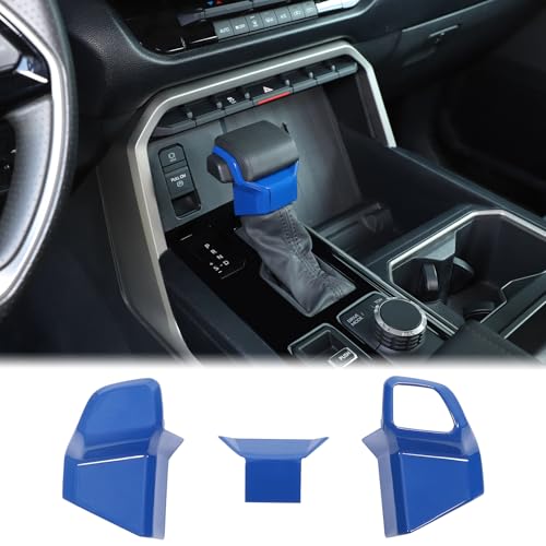 Aunginsy Gear Shift Handbrake Cover Trim Compatible with Toyota Tundra 2022+, Sequoia 2023+ & Tacoma 2024+, Center Console Gear Shifter Head Knob Lower Panel Protector Cover Decoration ABS Accessories - color: Blue(B)