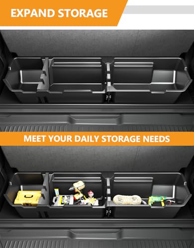 KINGGERI Under Seat Storage Boxes - Compatible with 2006-2026 Honda Ridgeline Crew Cab, Heavy Duty Upgraded Rear Under Back Seat Storage Truck Cargo Black Tool Box Organizer - size: Compatible with 2006-2026 Honda Ridgeline