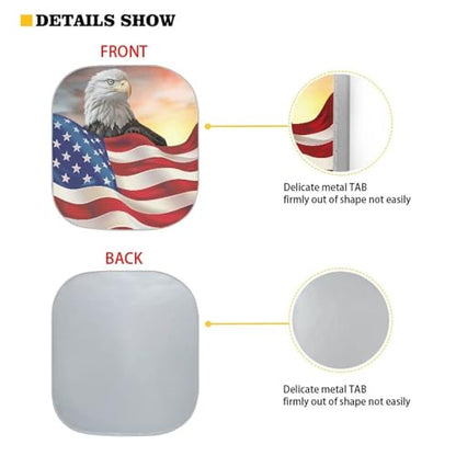 Automotive Winshield Sunshade Car Interior Accessories Sun Proof Front Windows Shade Sun Visor Blocker 2 Pieces Set Auto Shade-Eagle American Flag - color: Eagle American Flag