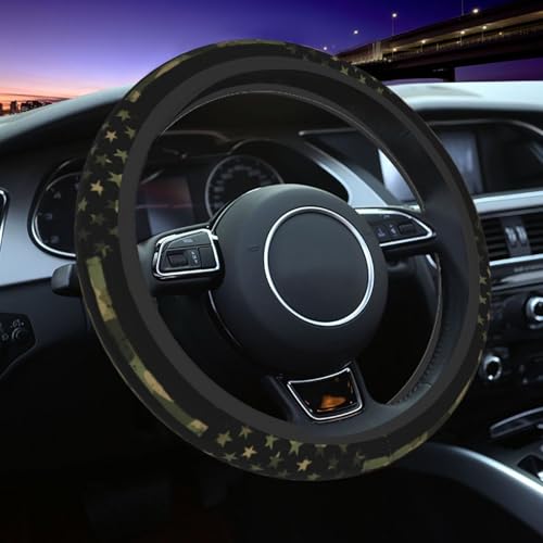 Camo Flag Steering Wheel Covers Non Slip Neoprene Universal 15 Inch Steering Wheel Protector Car Cover for Men Women - color: Camo Flag
