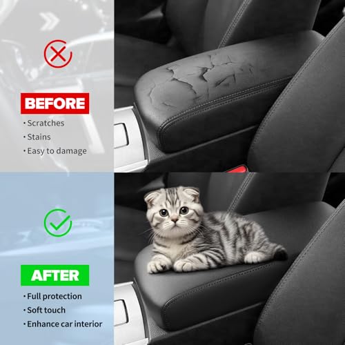 Center Console Armrest Cover Compatible with Nissan Altima 2013-2018 Accessories, Premium Leather Arm Rest Cover Pad, Car Middle Console Cover (Black) - size: 2013-2018 Nissan Altima