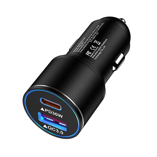 48W USB C Car Charger, All Metal 12V USB Outlet PD & QC 3.0 Fast Charge iPhone Car Charger Adapter Type C Flush Fit Car Plug for iPhone 17 16e 16 15 14 13 12 11 Pro Max SE XR,Samsung S26 S25 S24 A17
