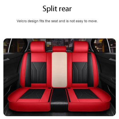 Upgraded Leather 5 Seats Car Seat Covers for Honda CR-V 2026 Vehicles Front&Rear Seat Protector Anti-Slip Durable Leather Seat Cushion White Blue