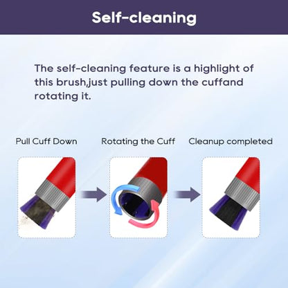 SONGRUI Traceless Scratch-free Dusting Brush Compatible with Dyson V7 V8 V10 V11 V12 V15 Gen5 detect and Gen5 outsize Vacuum Cleaners, Handy Self-cleaning Soft Bristles NOT for Digital Slim Series