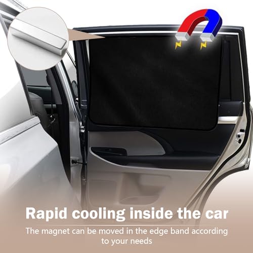 SLIMI 4 PCS Car Side Window Sun Shades,100% Block Light, Sun Protection and Heat Insulation Privacy Protection Window Shade, Universal Car Interior Sunshade Accessories, for Most Cars (Black)