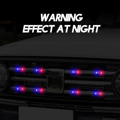 2Pack Solar Simulated Dummy Warning Lamp, Mini Anti-Theft LED Red Blue Flashing Alarm Security Car Fake Alarm Lamp,Automotive Interior Emergency Strobe Light for Bike Car Night Driving