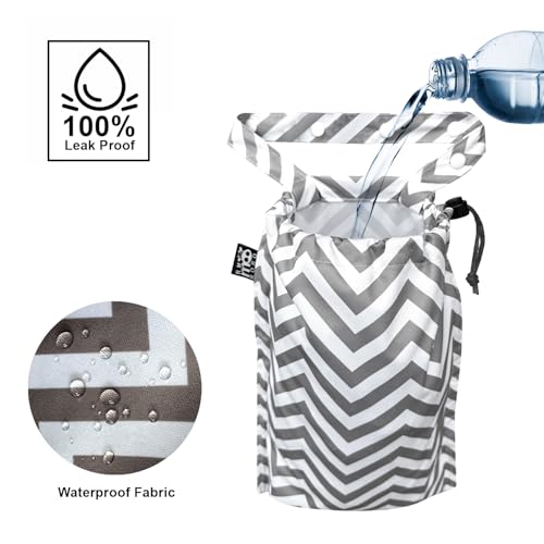 2 Pack Leakproof Car Trash Bags Detachable Waterproof Garbage Bags with Drawstring Hanging Organizer for Back Seat & Travel Grey - color: Grey Wave & Grey