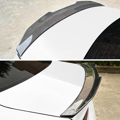 AeroBon Real Carbon Fiber Trunk Spoiler Compatible with 2014-2020 Audi A3 S3 RS3 Spoiler 8V Sedan Rear Spoiler (H Style) High Kick - size: H