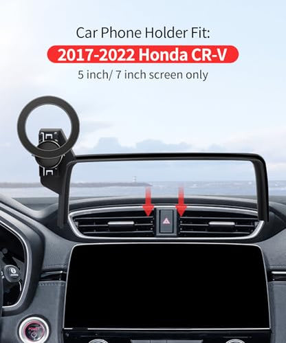 MaserWeller Car Phone Holder for Honda CRV CR-V 2017-2022 Accessories Screen Fixed Clip, 360° Rotation Phone Mount Compatible with MagSafe, Cell Phone Holder Does Not Affect Air Vent - size: For 17-22 Cr-v (5 & 7 Inch Screen Only)