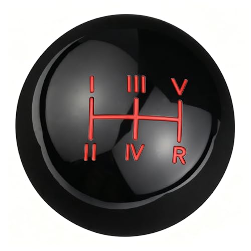 Abfer 5 Speed Shift Knob Upper Left Gear Shift Knobs Ball Manual Stick Shifting Handle Fit for Vehicles (Black) - color: Black-10