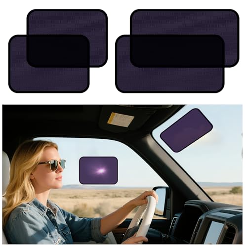 ZATOOTO Static Cling Car Sun Shade for Side Window & Windshield, 4 Pack Expandable Window Shade Sun Blocker Car Windshield Sunshade｜Reinforced Frame｜Anti-Glare｜(2 Pack, 9.84*7 in & 2 Pack, 15.7*7 in) - size: 4 Pack (2 x 9.84 x 7 in, 2 x 15.7 x 7 in)