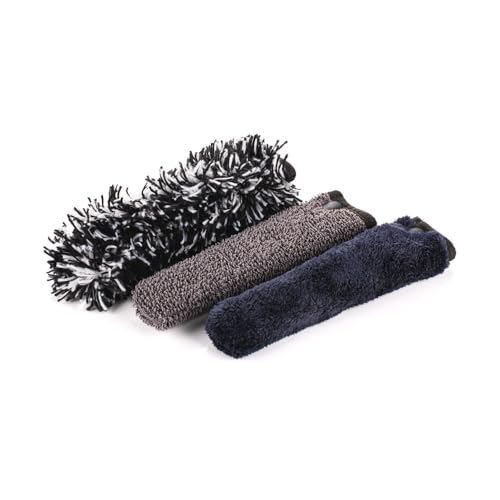 Detail Factory - Wheel Brush Kit with Interchangeable Microfiber Covers - Ultra-Soft Cleaning, Washing and Detailing Wheels, Tires, and Rims - Black Ice - color: Black Ice