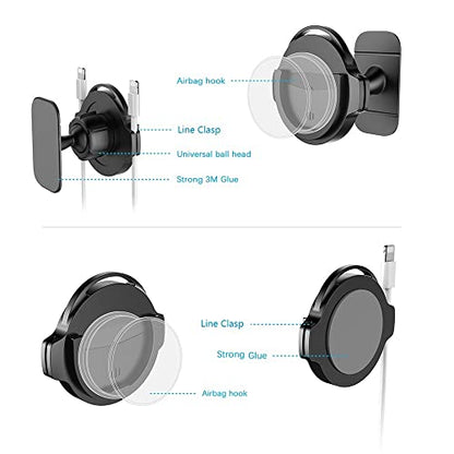daite Socket Car Mount Grips Holder for Phone Stand 360 Rotation Dashboard Sticker Holder for Socket Mount Users on Car Dashboard Home Wall Office and Kitchen (Rotation + Flat) - style: Rotation + Flat