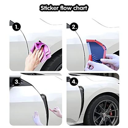 2Pcs Car Fender Side Vents, ABS Carbon Fiber Exterior Sticker, Air Vent Trim Cover, Air Flow Intake Hole Grille Auto Exterior Accessories Universal (Black)