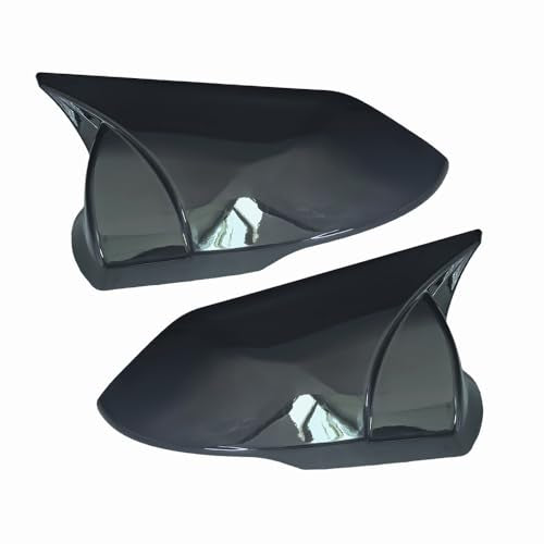 Ox Horn Side Rearview Mirror Cover Compatible with Hyundai Elantra 2021 2022 2023 2024 ABS Style Door Side Mirror Trim Cover Only Applicable to Rearview Mirrors with Turn Signal(Bright Black) - color: Bright Black