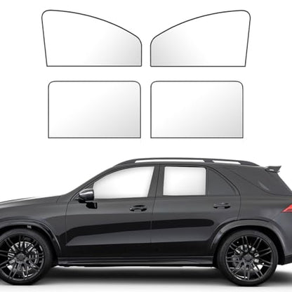 4 PCS Car Side Window Sun Shades, Magnetic Front Rear Window Shades for Sun Heat Blocking & UV Protection, Auto Privacy Sunshade Curtain for Baby Camping, Car Accessories (Silver) - color: Silver