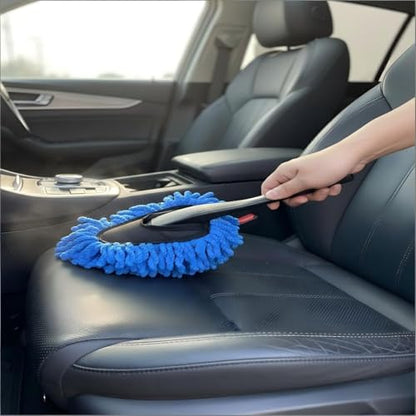 YKT Windshield Cleaner Tool, Car Interior Cleaning Kit & Car Detailing Kit with Car Detailing Brush and Microfiber Head for Car Wash Kit