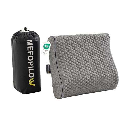 Memory Foam Travel Pillow with Washable Cover & Carry Bag – Compact, Soft & Breathable Neck Pillow for Airplane, Camping & Car (Gray- Without Spare Cover, 13.8x11.8x3.9/3.1 inches) - color: Gray- Without Spare Cover, size: 13.8x11.8x3.9/3.1 inches