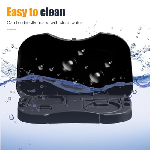 Car Cup Holder Tray, Foldable Detachable Car Headrest Backseat Organizer, Multifunctional Adjustable Food Table Tray, Universal Auto Travel Accessories for Most Cars/Trucks/SUVs (Black) - color: Black