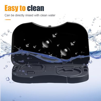 Car Cup Holder Tray, Foldable Detachable Car Headrest Backseat Organizer, Multifunctional Adjustable Food Table Tray, Universal Auto Travel Accessories for Most Cars/Trucks/SUVs (Black) - color: Black
