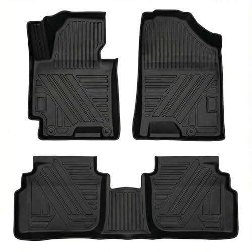 Forte Floor Mat - All Weather Compatible with 2014-2018 KIA Forte Floor Ma Waterproof Durable Anti-Slip Odorless TPE Front and Rear Row Set Custom-Fit High-Edge Floor Liner - size: for KIA Forte 2014-2018