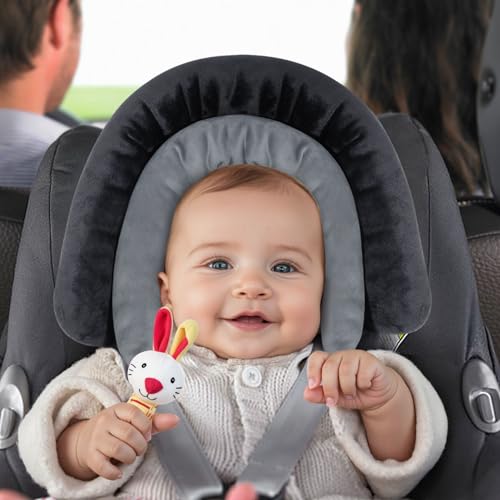 COOLBEBE New 2-in-1 Babybody Supports for Baby Newborn Infants - Extra Soft Stroller Cushion Pads Car Seat Insert, Seasons, Black - color: Black-1