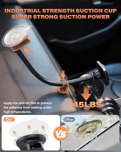 1Zero for Magsafe Car Phone Mount 14-Inch Gooseneck Long Arm Extension, Universal Windshield Dashboard Industrial-Strength Suction Cup Car Phone Holder with Strong Magnets (2026 Upgraded for Magsafe) - color: 2026 Upgraded for Magsafe
