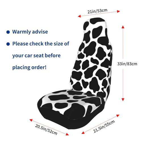 Car Seat Covers for Front Seat Only Black Cow Pattern Car Seat Covers Bucket Seat Covers for Sedan, SUV, Truck, Universal fit Automotive Seat Cover for Sedan, SUV, Truck, Breathable - color: Black Cow
