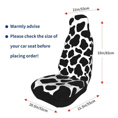 Car Seat Covers for Front Seat Only Black Cow Pattern Car Seat Covers Bucket Seat Covers for Sedan, SUV, Truck, Universal fit Automotive Seat Cover for Sedan, SUV, Truck, Breathable - color: Black Cow