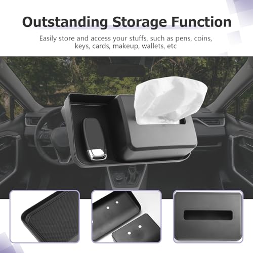 LUWU 2024 RAV 4 Dashboard Storage Tray Compatible with 2019-2022 2023 2024 2025 Toyota RAV 4 Accessories Center Console Display Box Hidden Tray Silicone Organizer Tray w/Tissue Box Behind Screen - color: 2019-2025 RAV 4 Dashboard Box w/Tissue Box