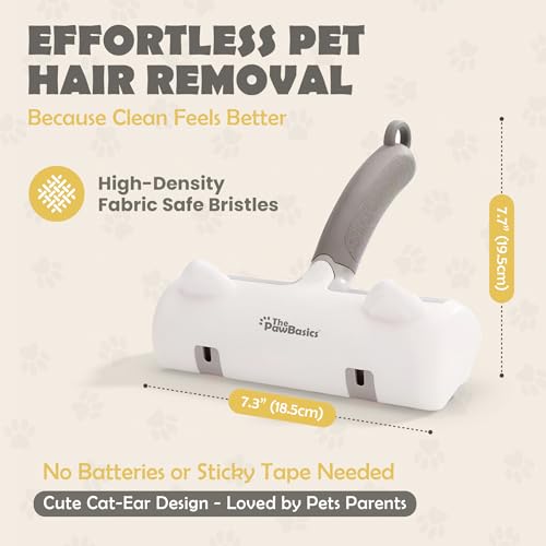 Pet Hair Remover Roller - Reusable Lint Roller for Dog and Cat Hair, Easy to Clean Electrostatic Pet Hair Removal Tool with Ergonomic Grip for Bedding, Couch, Carpet and Car Interiors - color: Gray